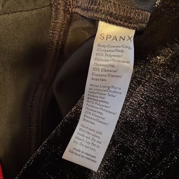 Spanx XS Velvet Shine Leggings black/gold SUPER Soft and top quality NWT - Picture 16 of 16